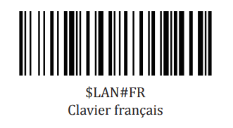 Code-barres « $LAN#FR – Clavier français » à biper.